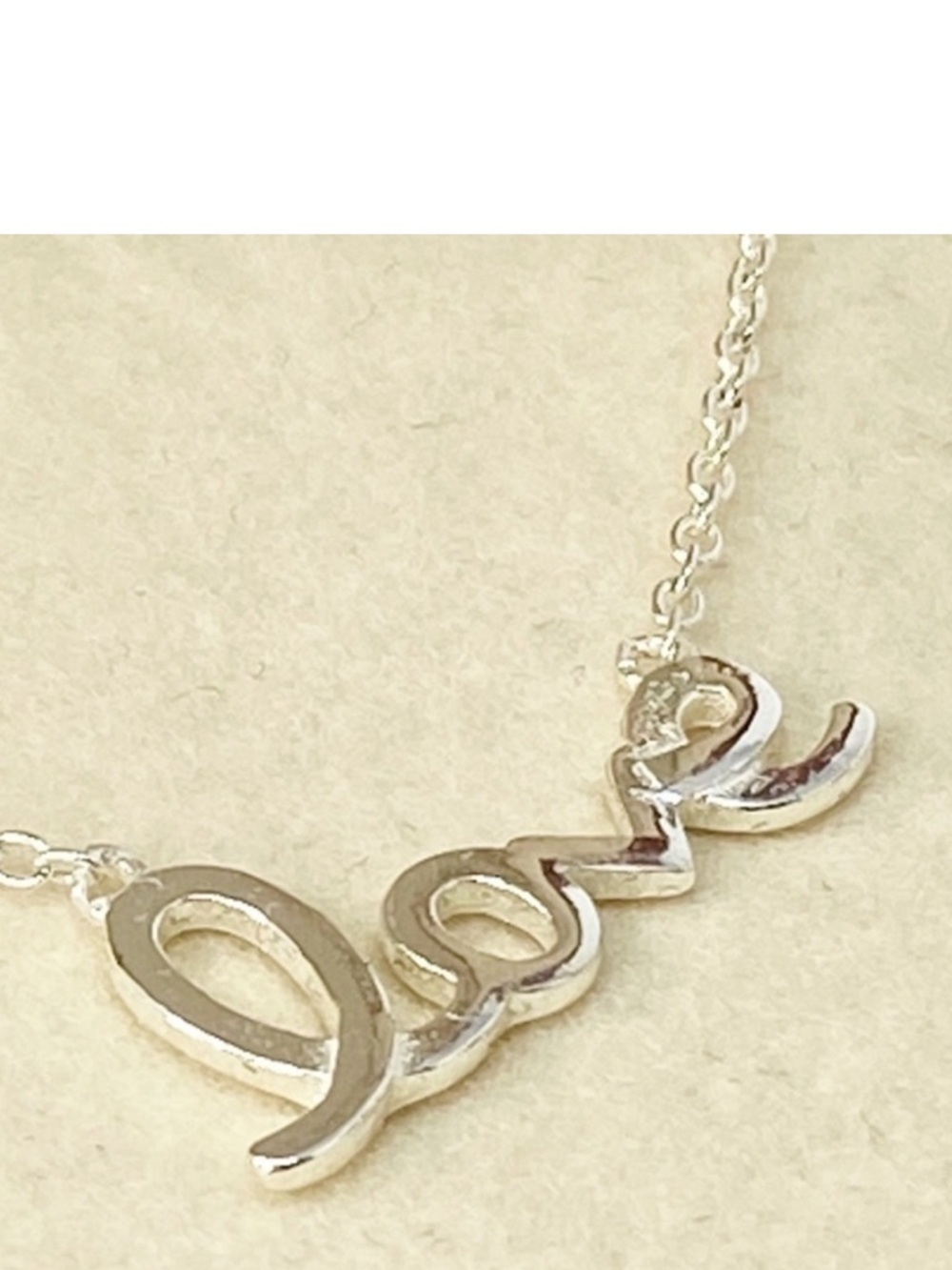 love Necklace by Argento Vivo 925 Sterling Silver Script Message nwt New w/Box